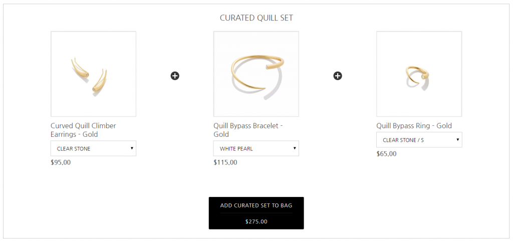 Example of bundles to increase average order value