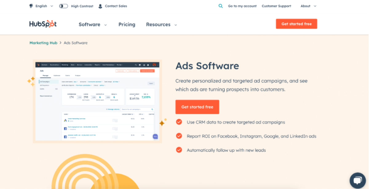 HubSpot Ads Attribution - Last click attribution report