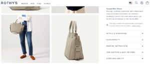 Take the product description of Rothy’s as an example